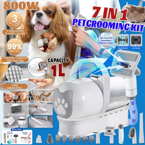 7 In 1 Pet Grooming Vacuum 800W