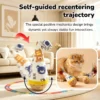 Wooden Cat Tumbler Toy with Feathers