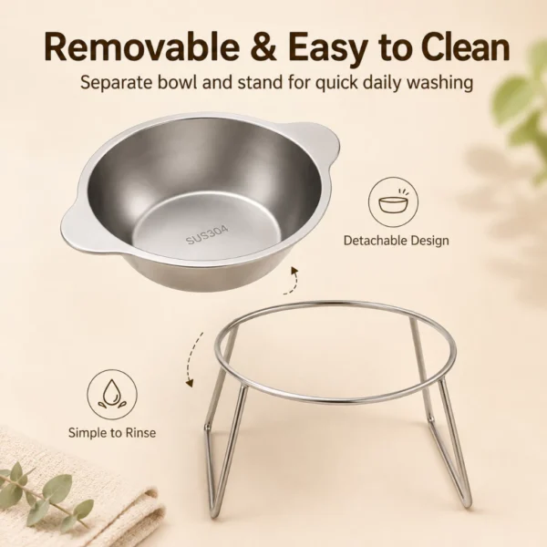 Stainless Steel Elevated Pet Bowl 420ml